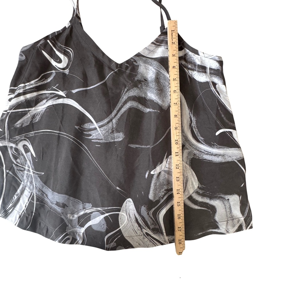 Athleta Calm Cool Cami Cupro Silk Black White Marble Swirl Tank Top Small S Yoga - Picture 6 of 6